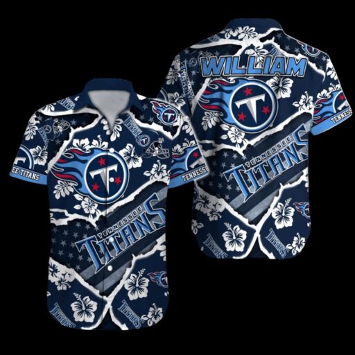 Personalized Hawaiian Tennessee Titans Floral Rip Hawaiian Shirt