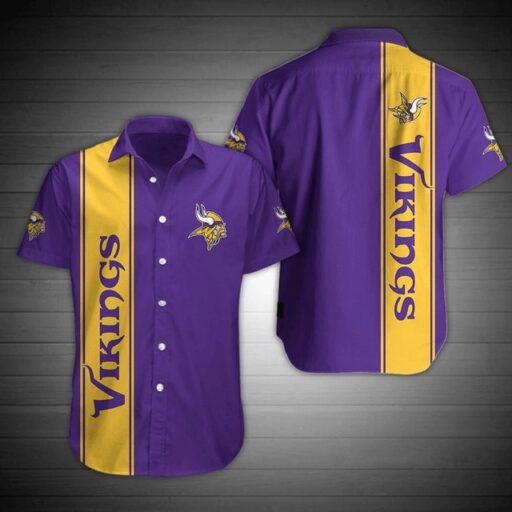 Hawaiian Minnesota Vikings Classic Vertical Hawaiian Shirt