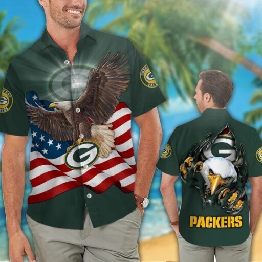 Hawaiian Green Bay Packers Eagle Pride Hawaiian Shirt