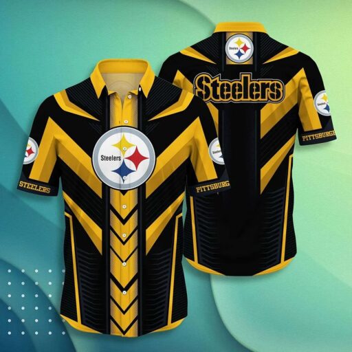 Hawaiian Pittsburgh Steelers Bold Strike Hawaiian Shirt