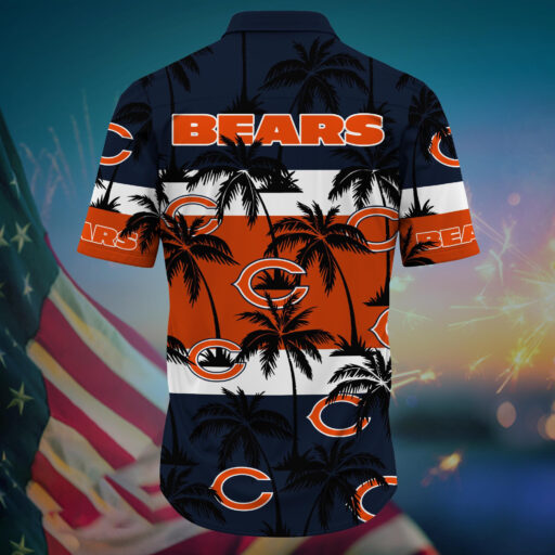 Hawaiian Chicago Bears Sunset Palms Stripes Shirt