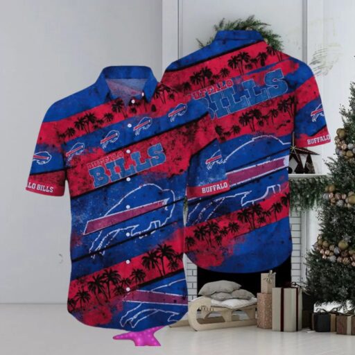 Hawaiian Buffalo Bills Palm Stripe Hawaiian Shirt