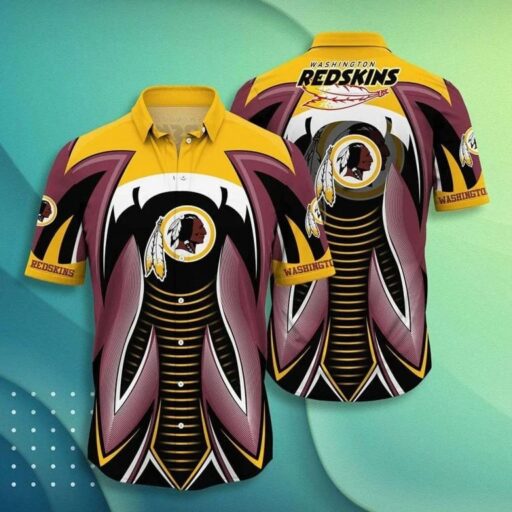 Hawaiian Washington Redskins Dynamic Stripes Hawaiian Shirt