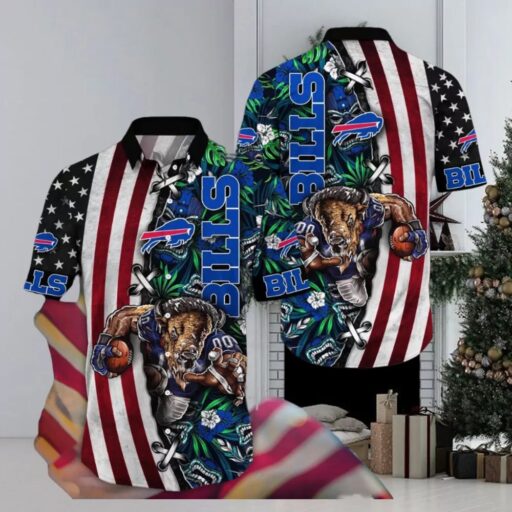 Hawaiian Buffalo Bills Black and Blue Beast Hawaiian Shirt
