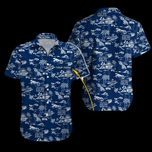 Personalized Hawaiian  Indianapolis Colts Coastal Sunset Aloha Shirt
