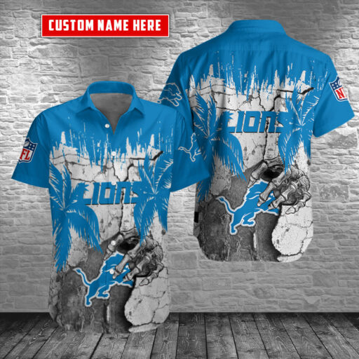 Personalized Hawaiian Detroit Lions Palm Break Custom Hawaiian Shirt