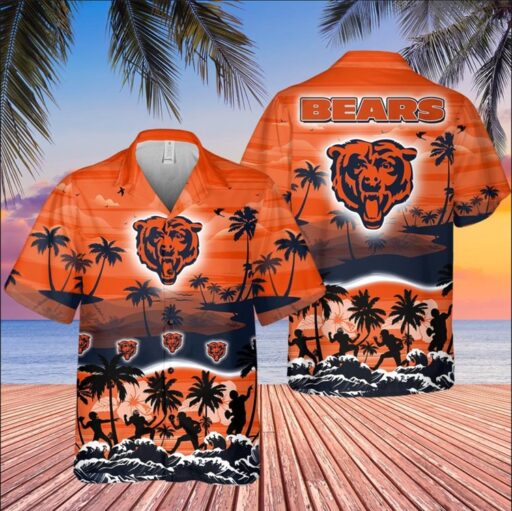 Hawaiian Chicago Bears Sunset Surf Shirt