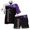 Hawaiian Minnesota Vikings Bold Stripe Hawaiian Shirt