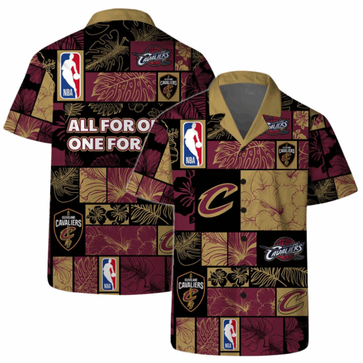Hawaiian Cleveland Cavaliers NBA All-Star Floral Shirt