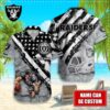 Personalized Hawaiian  Las Vegas Raiders Grunge Patriot Hawaiian Shirt