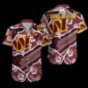 Personalized Hawaiian Washington Commanders Bold Hibiscus Hawaiian Shirt