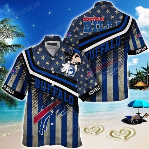 Hawaiian Buffalo Bills Stars & Stripes Mickey Hawaiian Shirt
