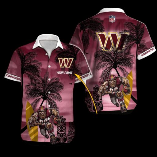 Personalized Hawaiian Washington Commanders Island Blitz Hawaiian Shirt