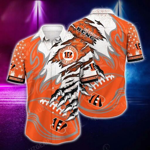 Hawaiian Cincinnati Bengals Claw Flame Shirt