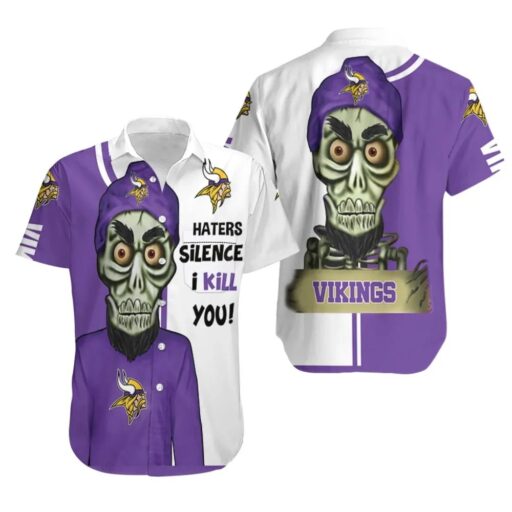 Hawaiian Minnesota Vikings Skeleton Hype Hawaiian Shirt