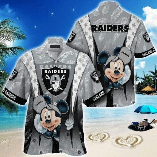 Hawaiian Las Vegas Raiders Tropical Mickey Hawaiian Shirt