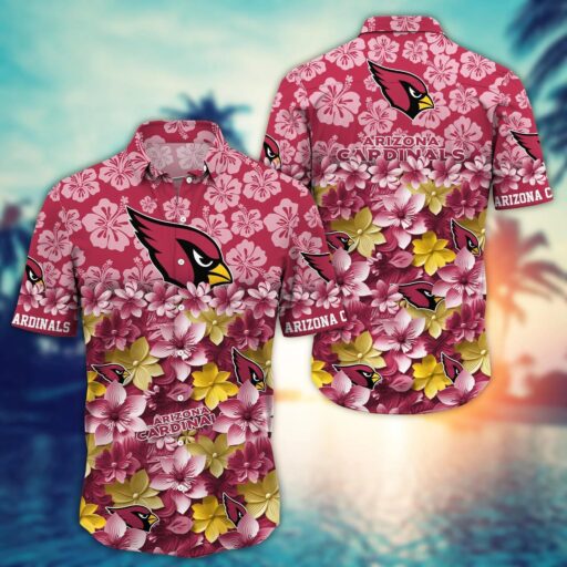 Hawaiian Arizona Cardinals Floral Sunset Shirt