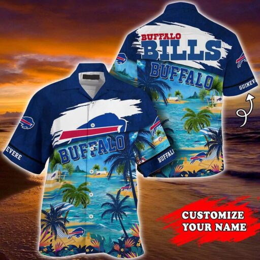 Personalized Hawaiian Buffalo Bills Tropical Beach Personalized Hawaiian Shirt