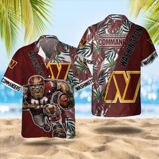 Hawaiian Washington Commanders Warrior Beach Hawaiian Shirt