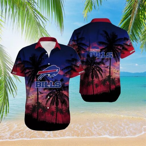 Hawaiian Buffalo Bills Tropical Bloom Gradient Hawaiian Shirt
