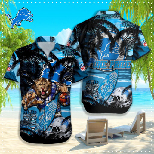 Hawaiian Detroit Lions One Pride Tiki Shirt