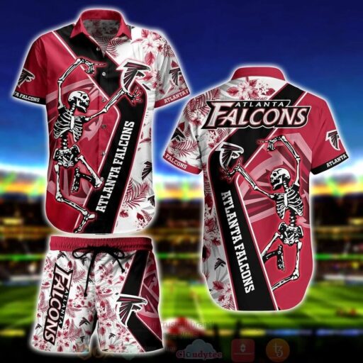 Hawaiian Atlanta Falcons Skeleton Dance Shirt