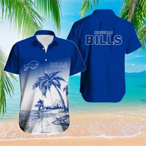 Hawaiian Buffalo Bills Coastal Serenity Blue Hawaiian Shirt