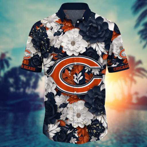 Hawaiian Chicago Bears Blooming Pride Shirt