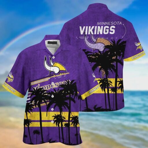 Hawaiian Minnesota Vikings Sunset Palm Hawaiian Shirt