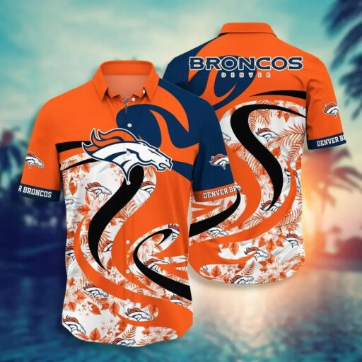 Hawaiian Denver Broncos Wave Crest Hawaiian Shirt