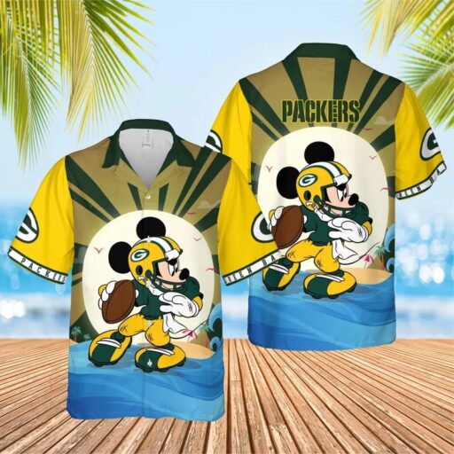 Hawaiian Green Bay Packers Sunset Touchdown Hawaiian Shirt