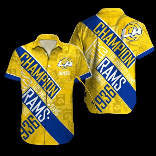 Personalized Hawaiian Los Angeles Rams Champion Legacy Hawaiian Shirt