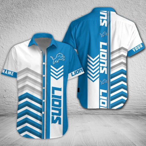 Hawaiian Detroit Lions Chevron Custom Shirt