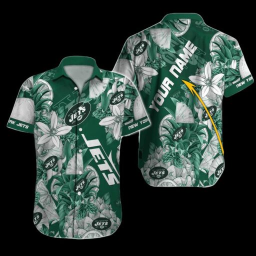 Personalized Hawaiian New York Jets Floral Paradise Hawaiian Shirt