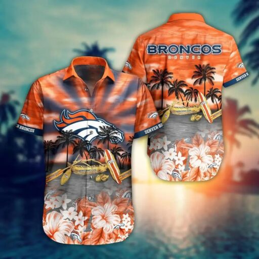 Hawaiian Denver Broncos Sunset Oasis Hawaiian Shirt