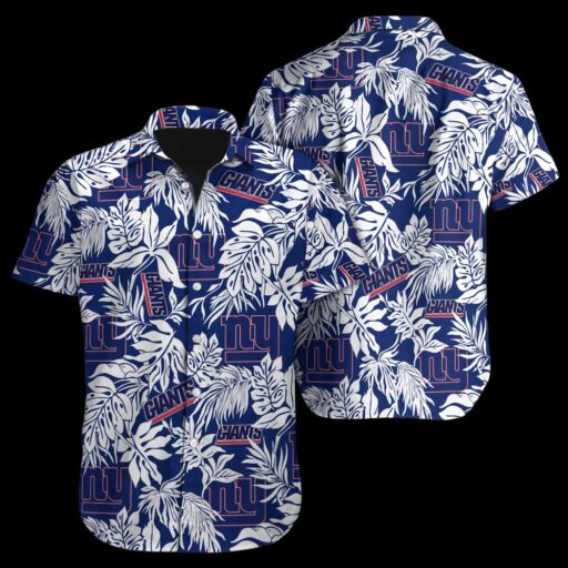 Hawaiian New York Giants Tropical Monstera Hawaiian Shirt