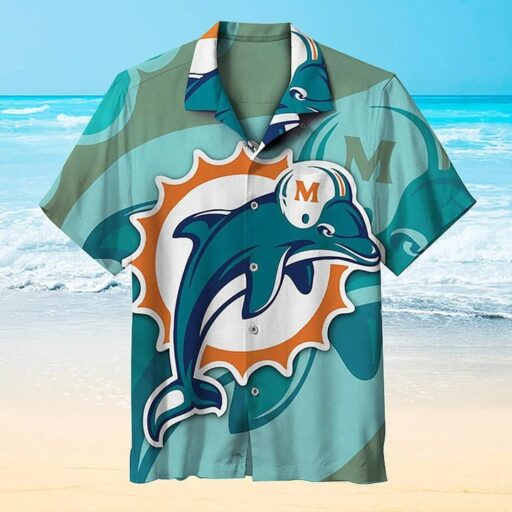 Hawaiian Classic Miami Dolphins Emblem Hawaiian Shirt