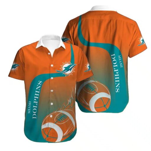 Hawaiian Miami Dolphins Touchdown Gradient Hawaiian Shirt