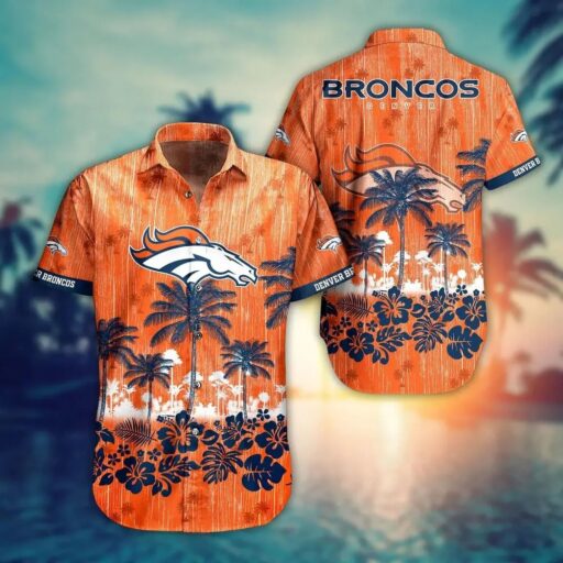 Hawaiian Denver Broncos Sunset Palm Game Day Hawaiian Shirt