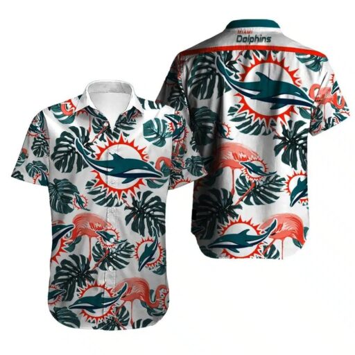 Hawaiian Miami Dolphins Flamingo Breeze Hawaiian Shirt
