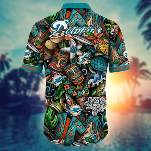 Hawaiian Miami Dolphins Tiki Island Spirit Hawaiian Shirt