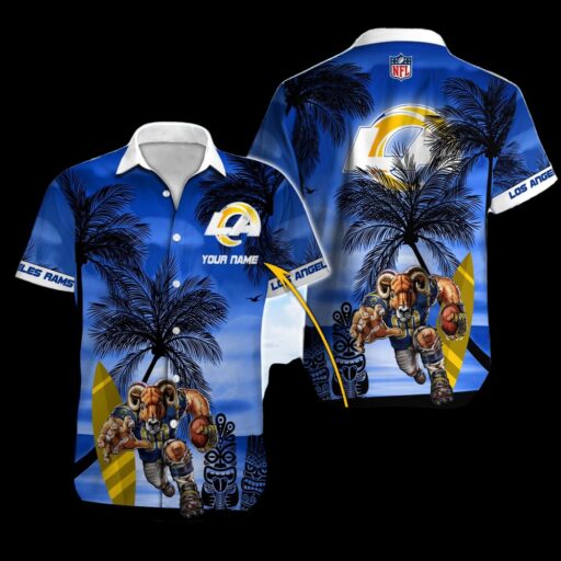 Personalized Hawaiian Los Angeles Rams Surfside Paradise Hawaiian Shirt