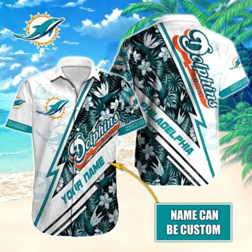 Hawaiian Miami Dolphins Custom Lightning Strike Hawaiian Shirt