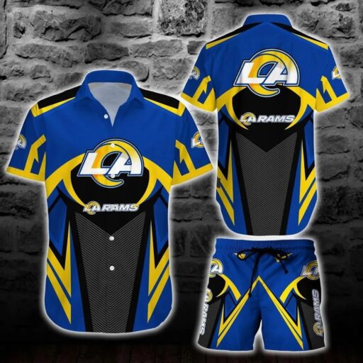 Hawaiian Los Angeles Rams Bold Lightning Hawaiian Shirt