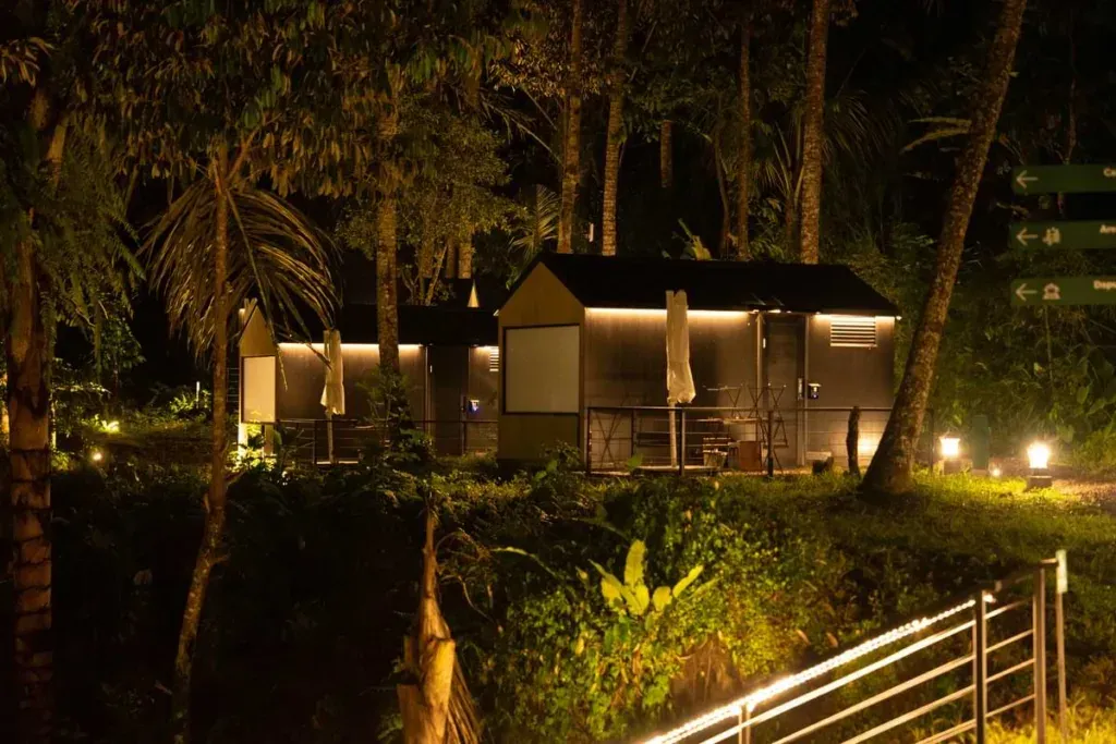 Bobocabin Ubud amidst the lush green fields