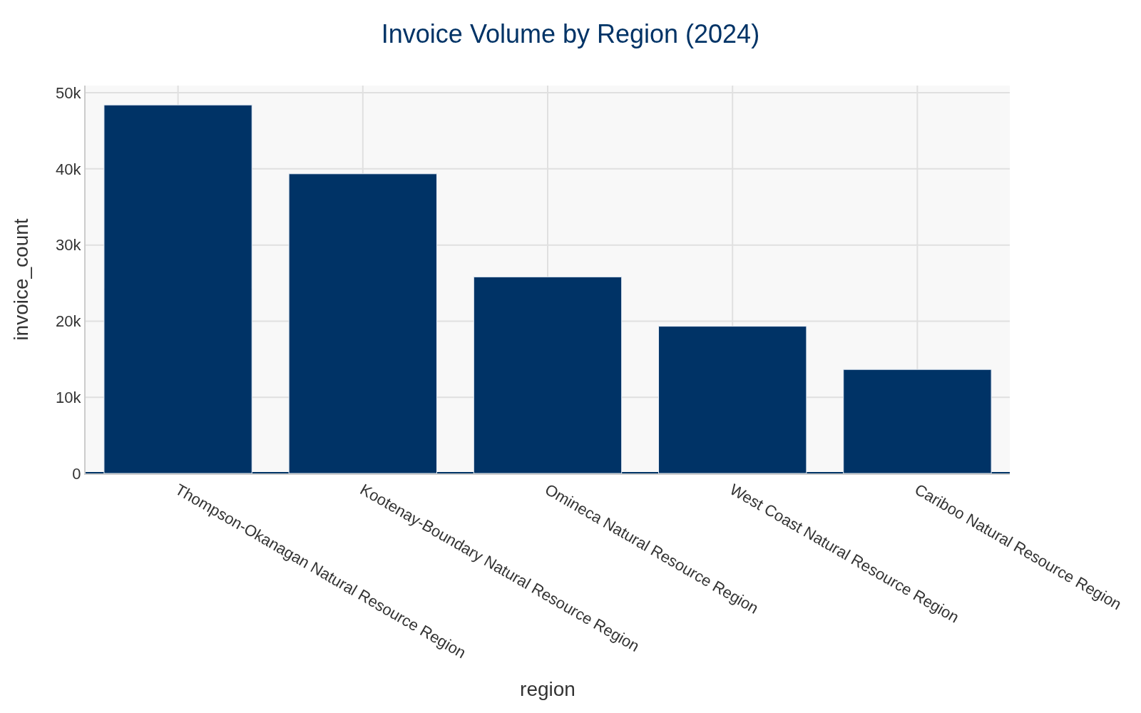Invoice Volume by Region (2024)