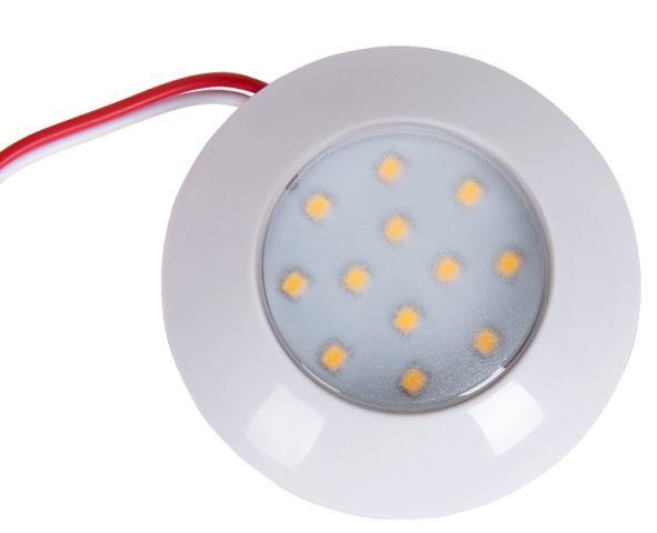 Product image: 12V LED spotti 75x18mm, 2,4W, 240 Lumen, 12 LEDs, 3000K valkoinen