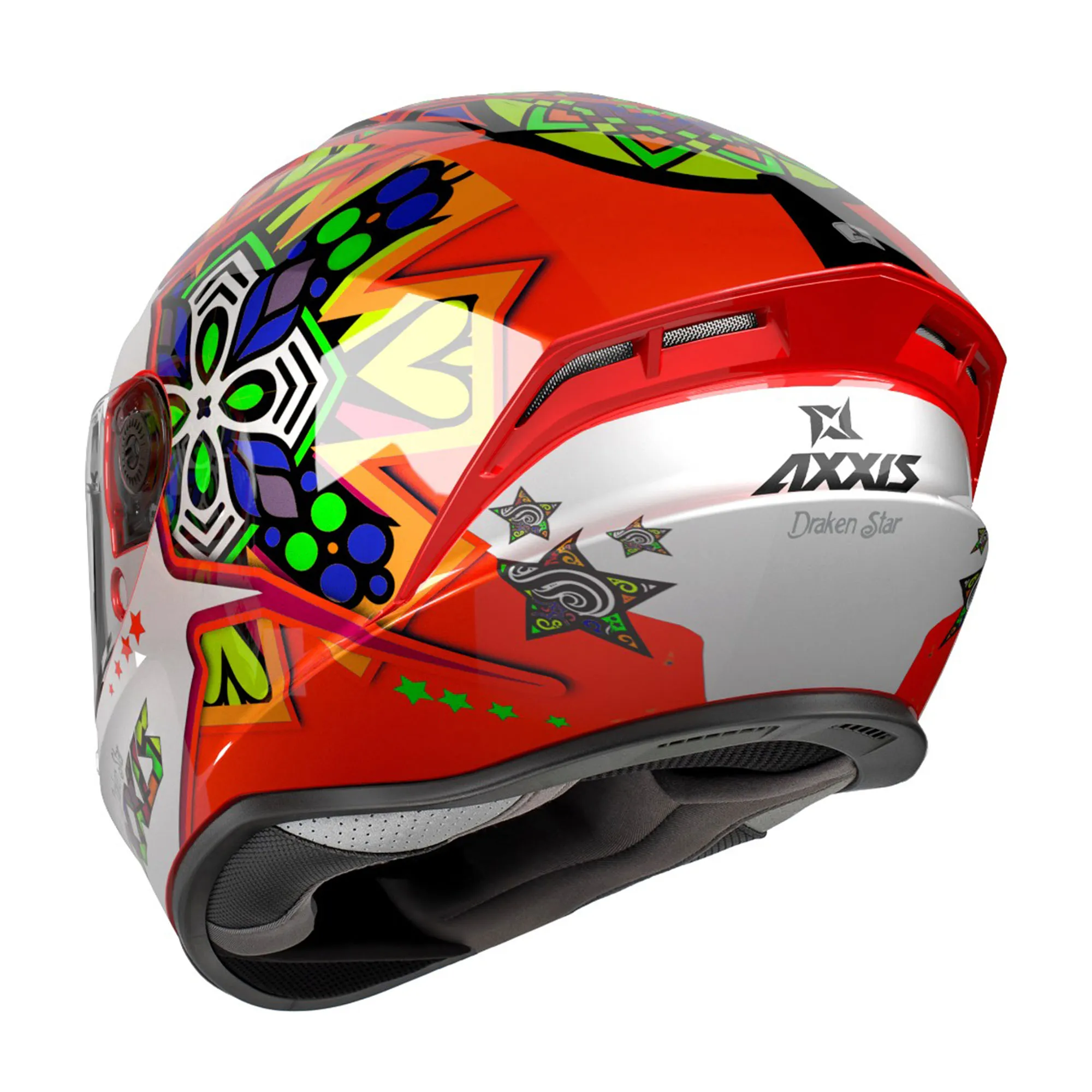 Casco para motociclista talla S cerrado draken star C5 rojo matte