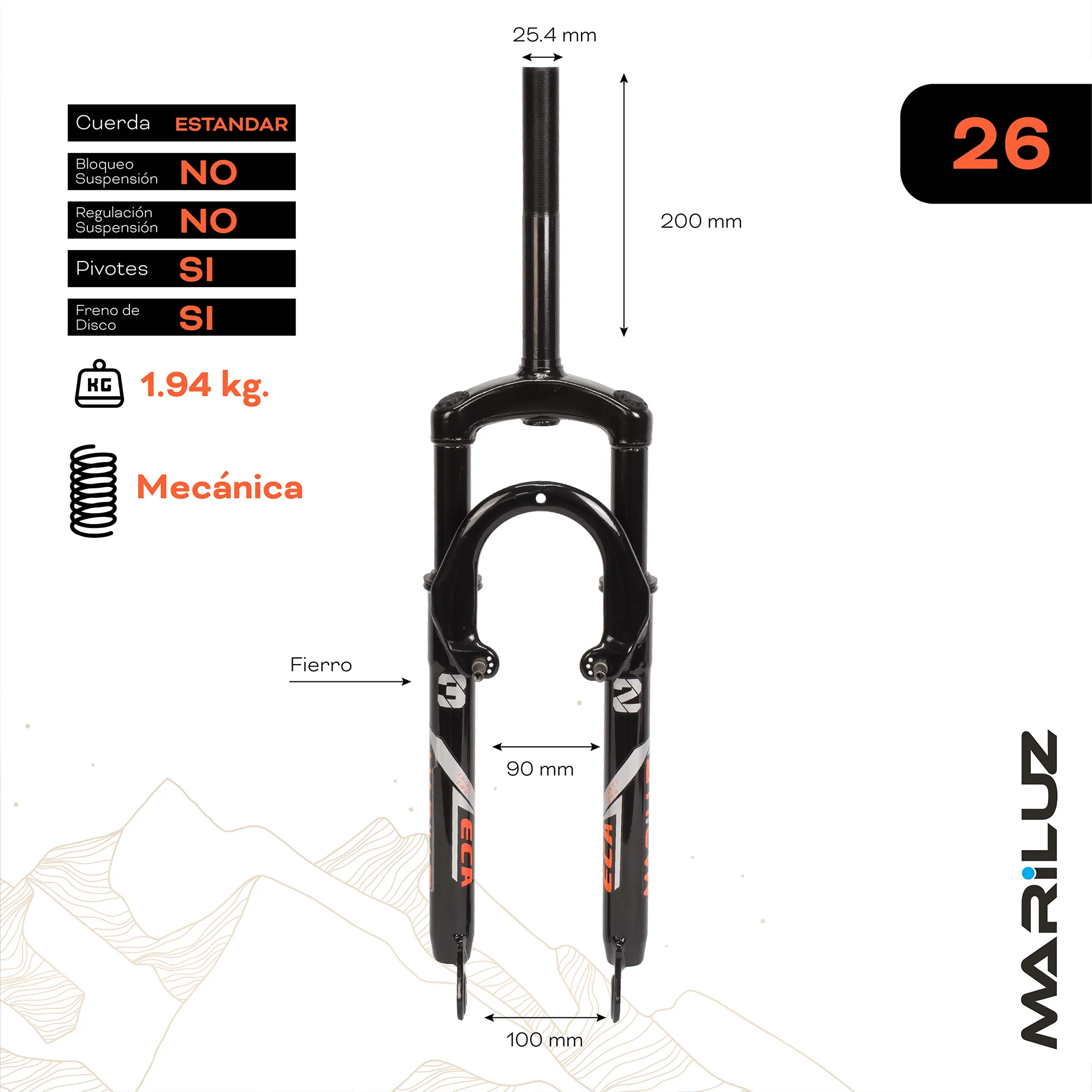 tijera-para-bicicleta-26-de-montana-con-suspension-254-mm-fierro-disco-v-brake-negra-con-rosca-mariluz-eca-1