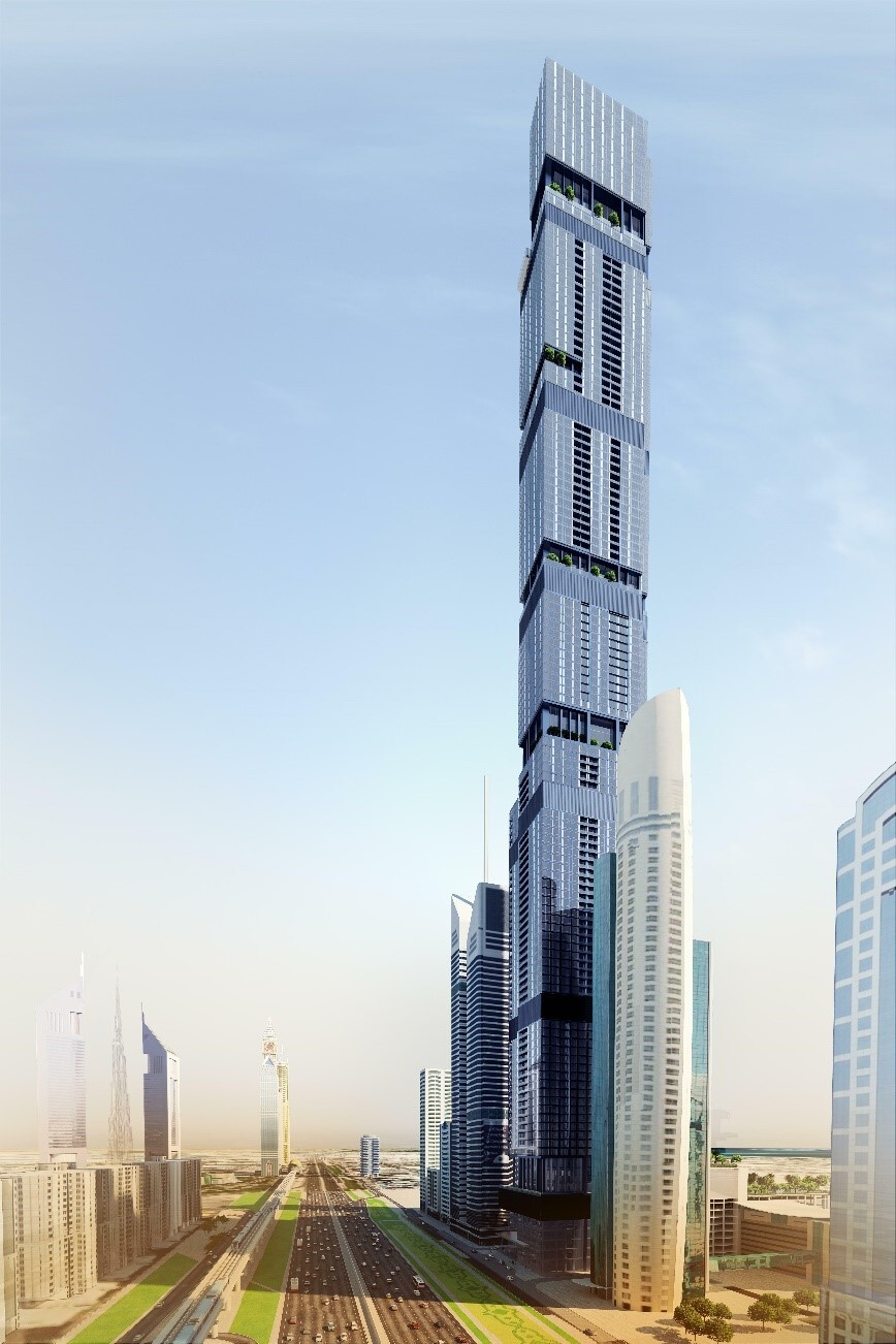 Azizi Supertall Skyscraper Sheikh Zayed Road in Dubai